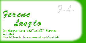 ferenc laszlo business card